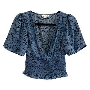 Nine Britton Blue Blouse Sz XS
